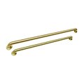Macfaucets Matching Pair, One 36 in. & One 42 in. Grab Bars In Satin Brass, MPGB-8 MPGB-8 SB